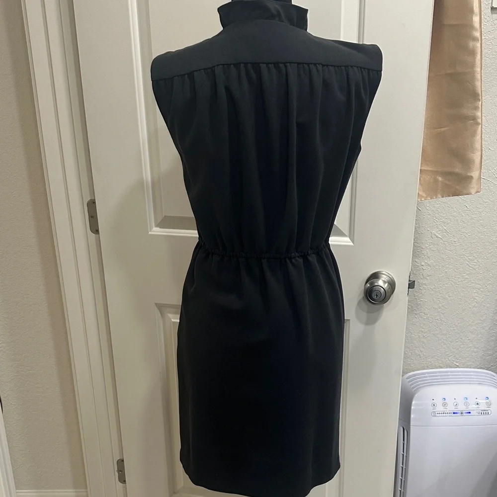 Rebecca Taylor Charcoal Grey Mini Faux Wrap Dress 4 - Picture 6 of 9